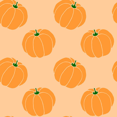 Seamless pattern of orange pumpkins. Background an