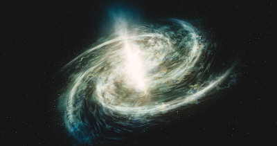 酸性螺旋宇宙星系。抽象的空间背景。