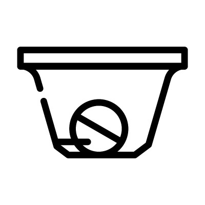 碗接收药丸线图标矢量插图