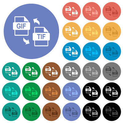 GIF tif文件转换圆形平面多色图标