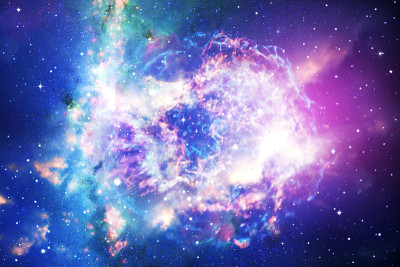 深空中的星云和星系。