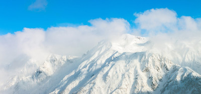 保高山景观在日本新保高山，冬季阿尔卑斯山