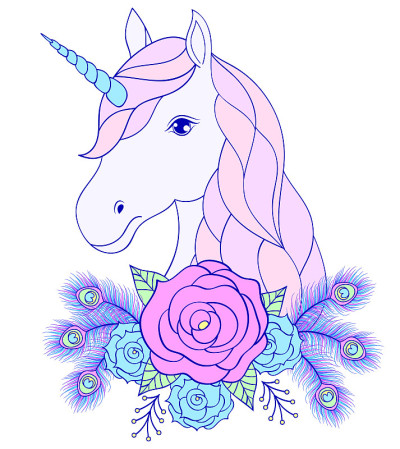 手绘独角兽花环