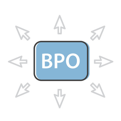 业务流程外包(BPO)，箭头向外发散