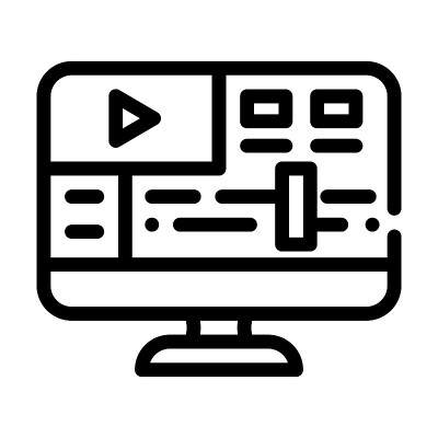 视频处理软件直线图标矢量插图