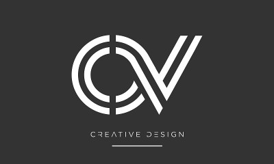 OV或VO字母豪华图标标志向量模板