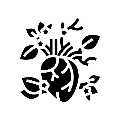 盛开的心字形图标矢量插图