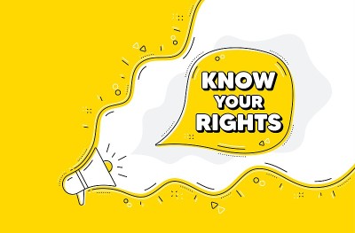 了解你的权利信息。示威抗议报价。向量