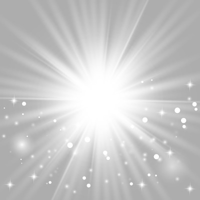 发光的火花。发光恒星爆炸。向量