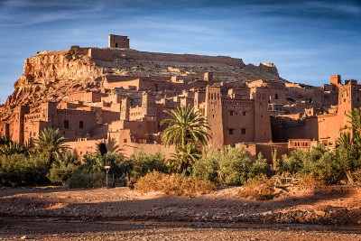 Kasbah Ait Benhaddou在摩洛哥的阿特拉斯山脉