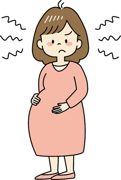 急躁的棕色头发孕妇