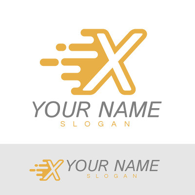 字母X速度图标设计模板