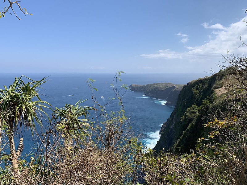 印尼巴厘岛努沙半岛上的高视角