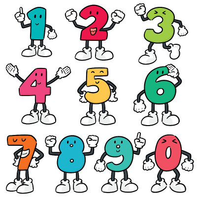number cartoon