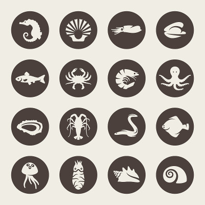 海洋生物矢量图标