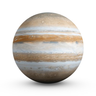 3D渲染行星木星孤立在白色