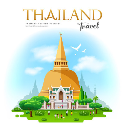Phra Pathommachedi是泰国那空帕翁的一座佛塔，带人旅游设计