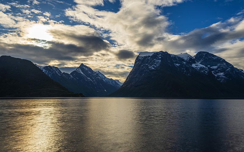 挪威霍恩德峡湾内的风景