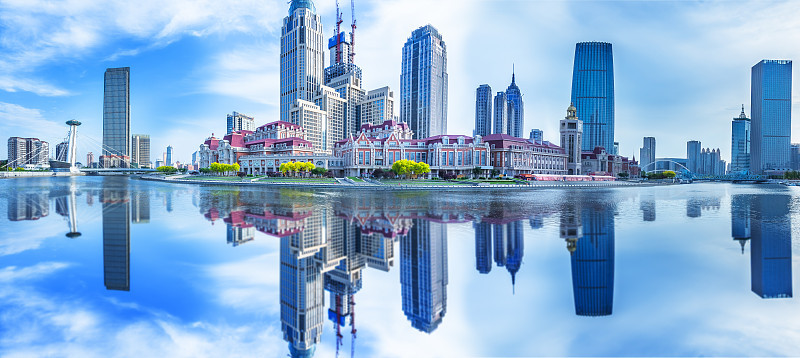 中国天津市区的天际线