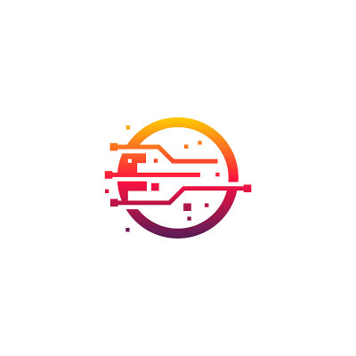 Modern Abstract Circle Technology logo template, W