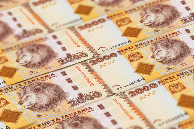 坦桑尼亚钞票。Tanzaniashilling账单。2000 tz先令。商业、金融背景。