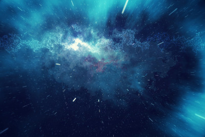 星空外太空背景纹理与星云。五彩缤纷的星空外太空背景。三维渲染