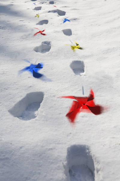 风车和雪