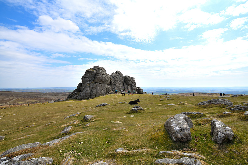 广角照片Haytor，和poniea..