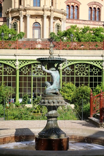 贝壳喷泉在Schwerin，梅克伦堡Vorpommern德国