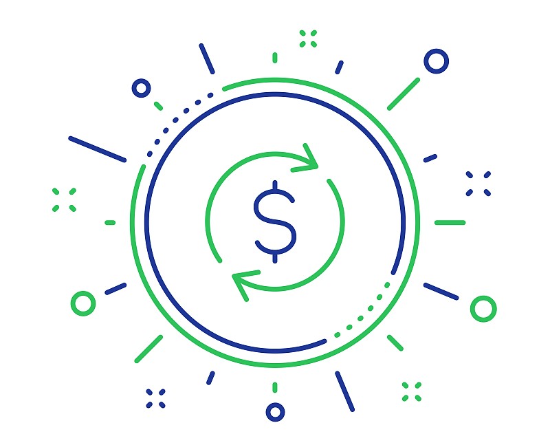 Currency exchange line icon. Money Transfer. Vecto