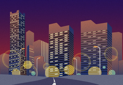 夜晚的城市流行