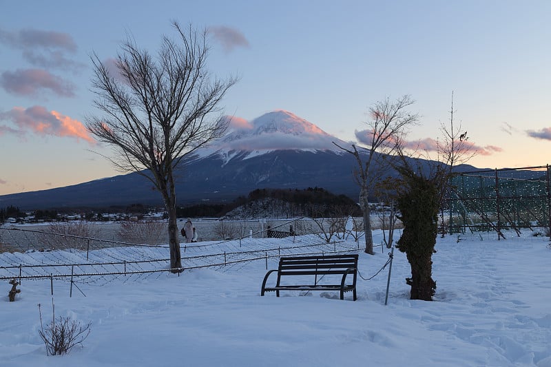 冬天的日本富士山