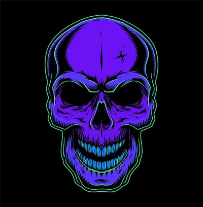 Vintage colorful skull concept