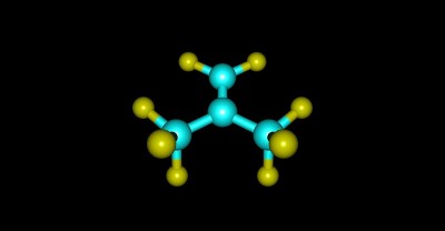 全氟异丁烯分子结构孤立在黑色上