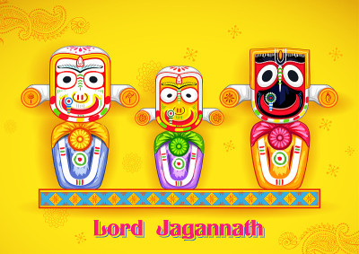 Lord Jagannath, Balabhadra和Subhadra在年度Rathayatra在奥