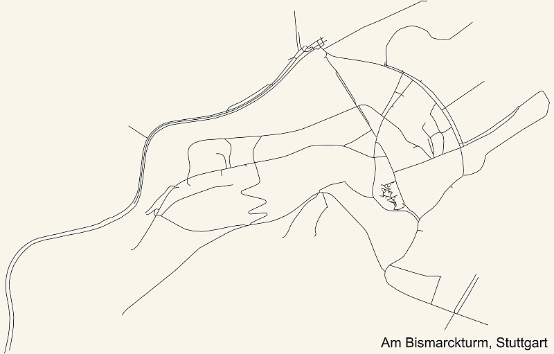 德国斯图加特北部地区俾斯麦图姆区的街道道路图