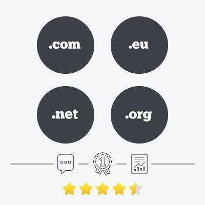 顶级域名的迹象。Com, Eu, Net和Org。