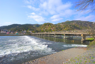 日本京都府岚山市渡月桥