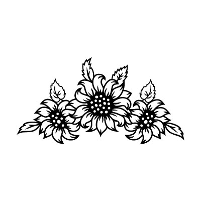 向日葵或雏菊边界上的白色背景。矢量插图。