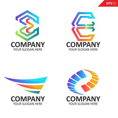 征集彩色E字母logo设计模板
