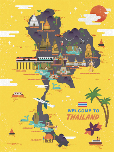 泰国旅游概念海报