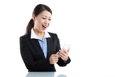 女商人和智能手机
