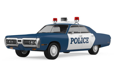 孤立的老式警车