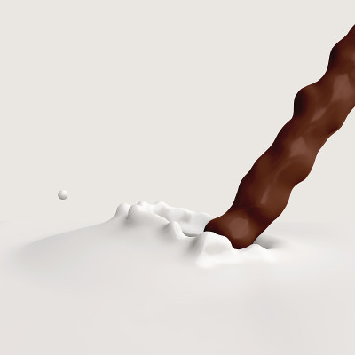 液体浇溅与颜色背景的插图。
