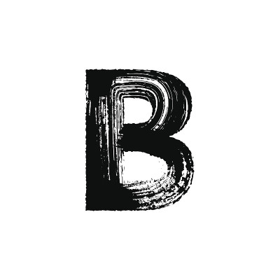 字母B用干画笔手绘