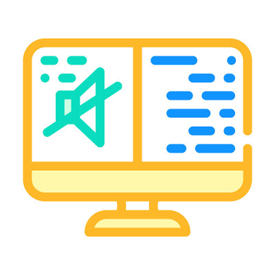 缺少声音视频会议彩色图标矢量插图