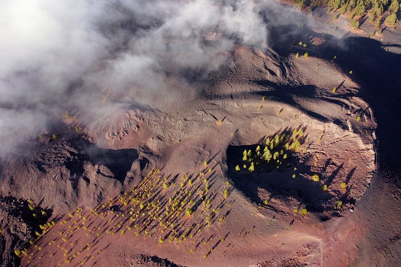 鸟瞰图的火山景观。西班牙加那利群岛特内里费岛的火山口。高质量的图像