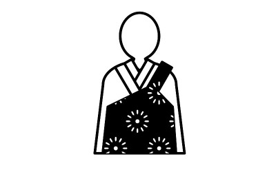 黑白两色的葬礼标志，神父