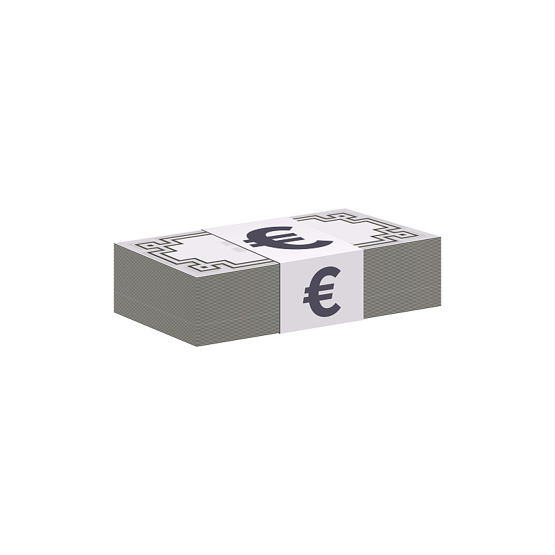 Euro banknotes stack, currency symbol