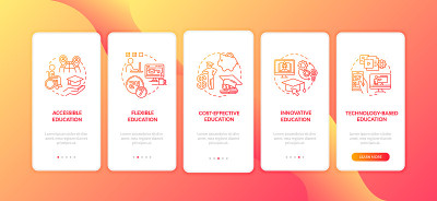 Distance learning pros onboarding mobile app page 